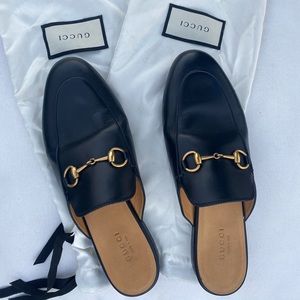 Black Gucci slides - worn twice